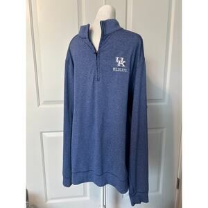 Cutter and Buck Kentucky Wildcats Mens Blue Shoreline Long Sleeve Qtr Zip